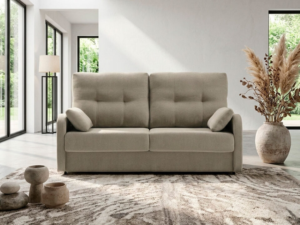Sofá cama personalizable Mini fabricado en España por Mopal Tapizados. Foto 2